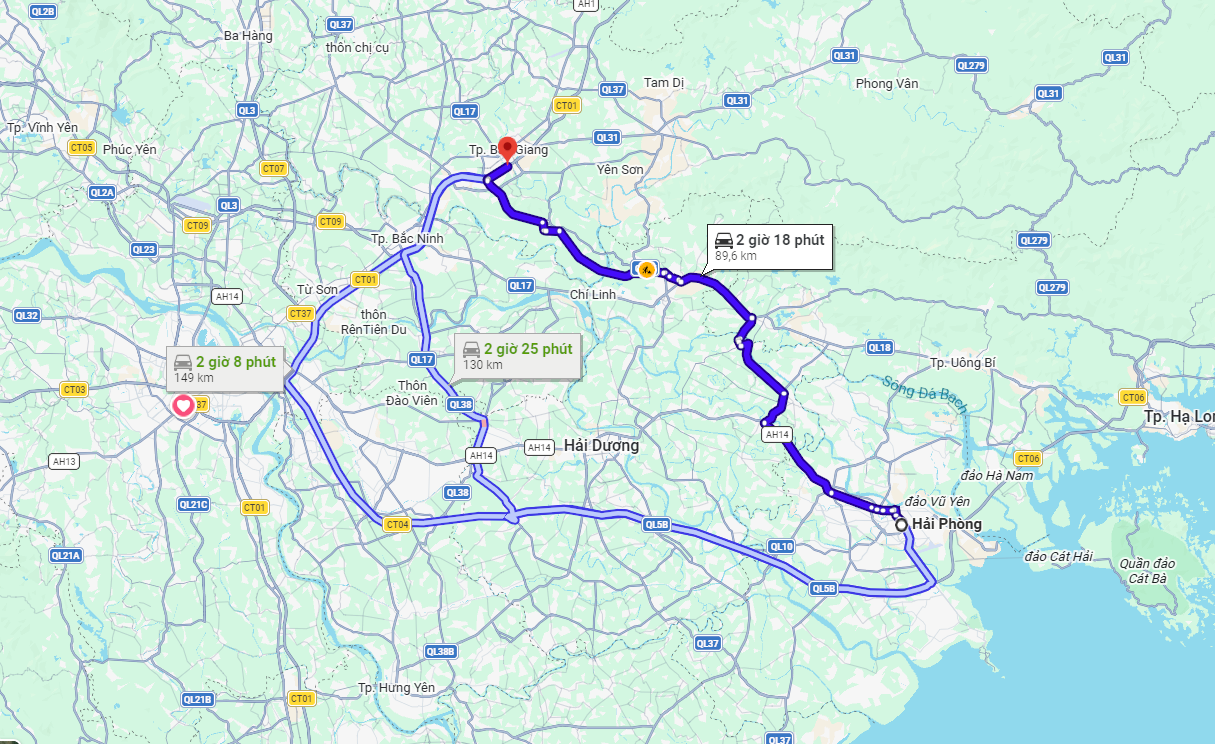 Xe Ghép Bắc Giang Hải Phòng – Đi Chung Giá Tốt