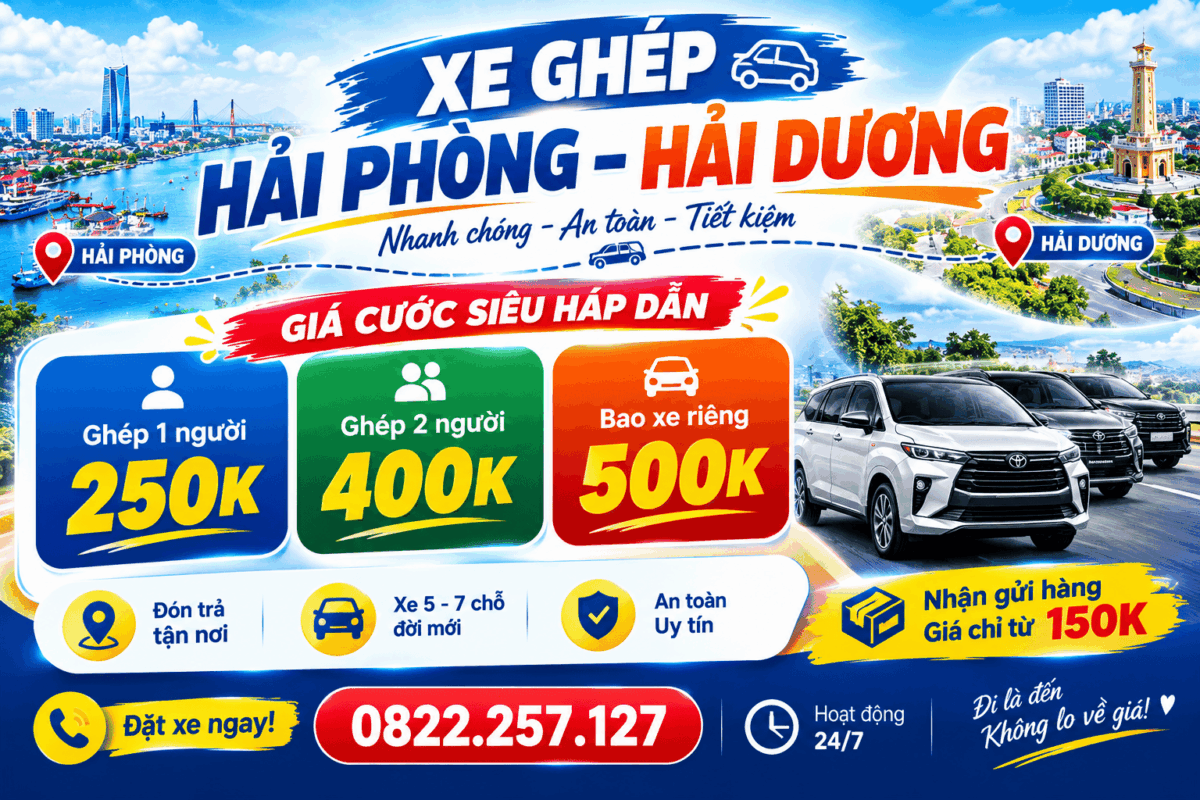 xe ghép hải phòng hải dương